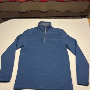 GH Bass & Co. - Men's Blue Quarter-Zip Sweater - Size Medium